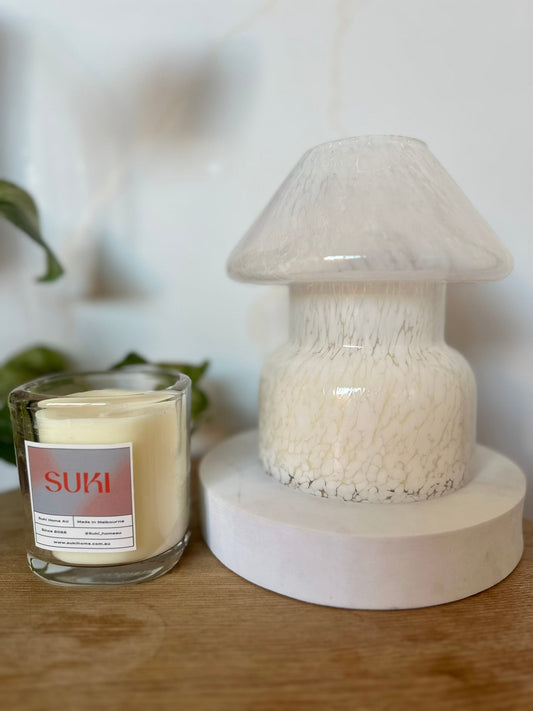 Suki Home The Mushroom Candle Lamp and The Funky Candle Jar in White Image Set