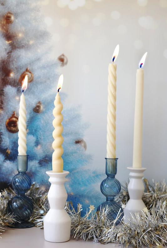 Suki Home Pillar Candle Collection Christmas Themed in Blue