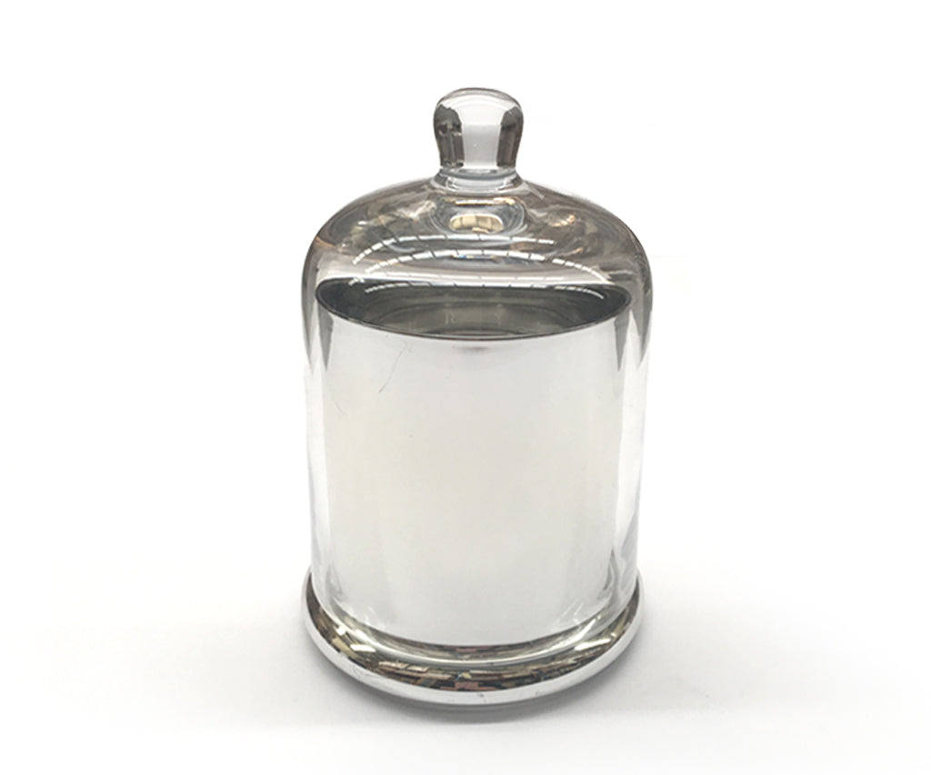 Large Silver Cloche Candle