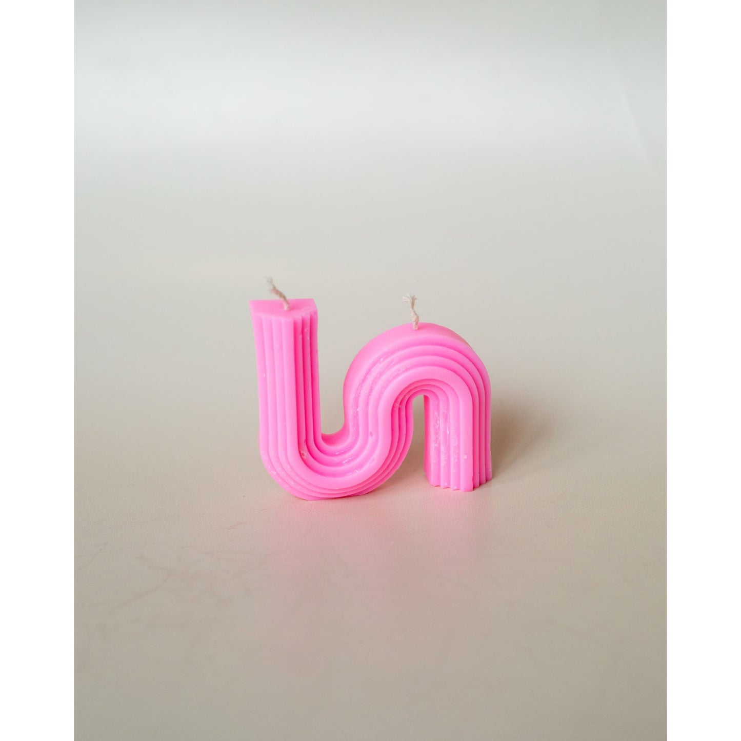 The Double Wick Snake Candle Image in Pink