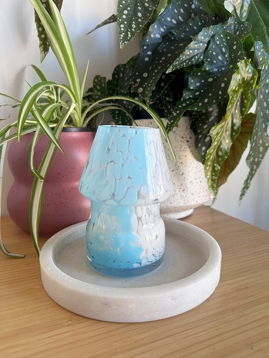 Suki Home Mini Mushroom Candle Lamp in Baby Blue