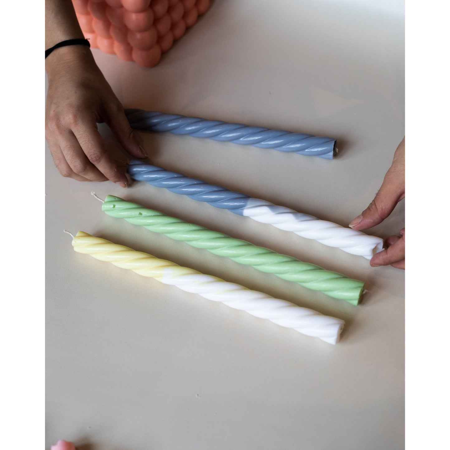 The Swirl Thin Pillar Candle